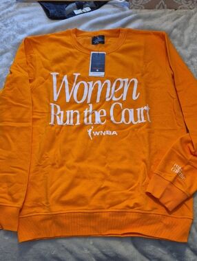 Peace Collective NBA Orange Women Run the Court Crewneck Sweatshirt